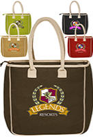 Two-Tone Jute Tote Bags